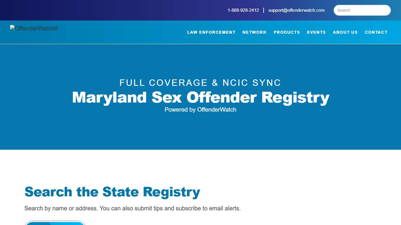 Maryland Sex Offender Registry OffenderWatch Network