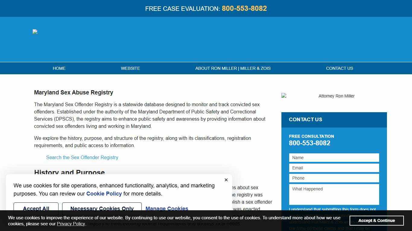 Maryland Sex Abuse Registry